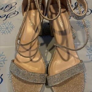 Sparkly wedged heels
